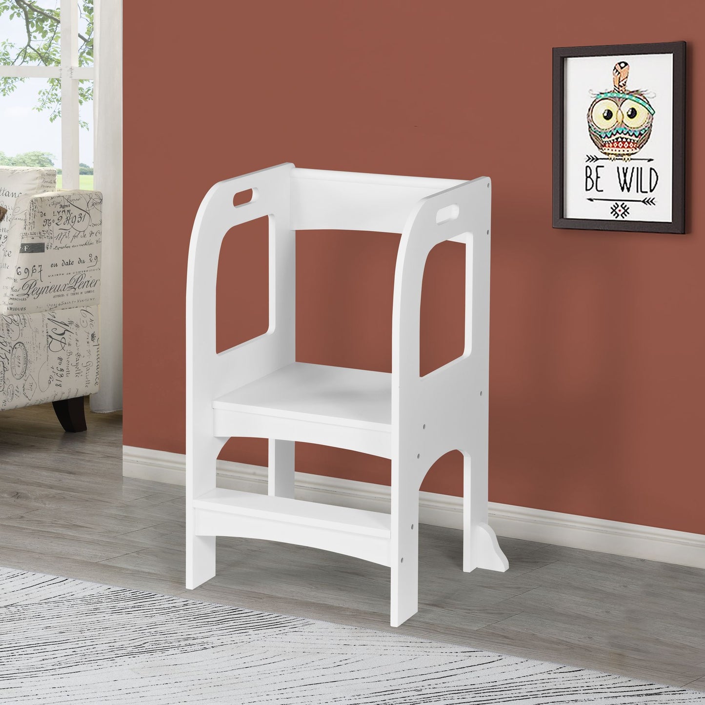Child Standing Tower;  Step Stools for Kids;  Toddler Step Stool for Kitchen Counter;  White - KNM Sundry
