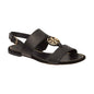 Tory Burch Perfect Black Miller Metal Logo Two-Band Women's Sandal