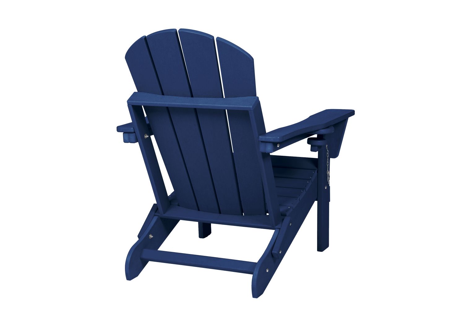 Folding Adirondack Chair with Side Table, 3-Piece Adirondack Chair Set with Wood Texture, Navy Blue(includes 2 Chairs and 1 Table) - KNM Sundry