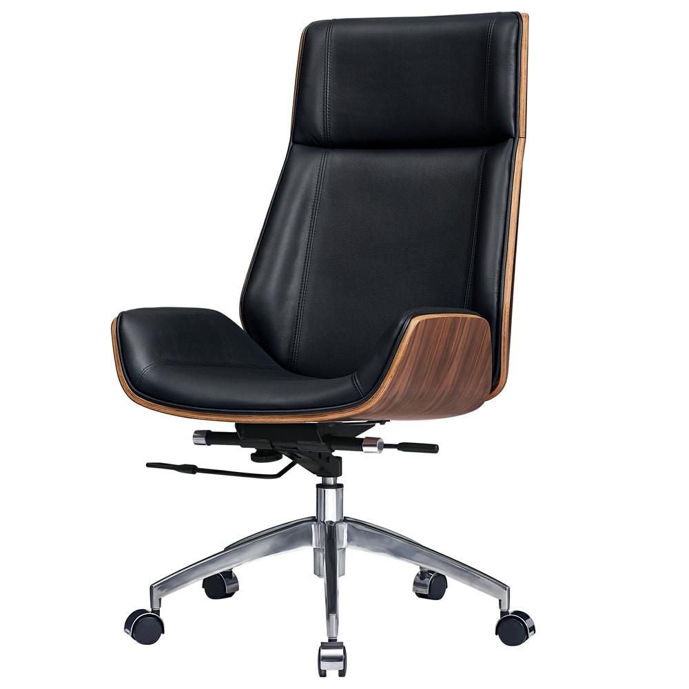 Genuine Leather Ergonomic Office Chair Boss Swivel Armless Seat Chair High Back - KNM Sundry