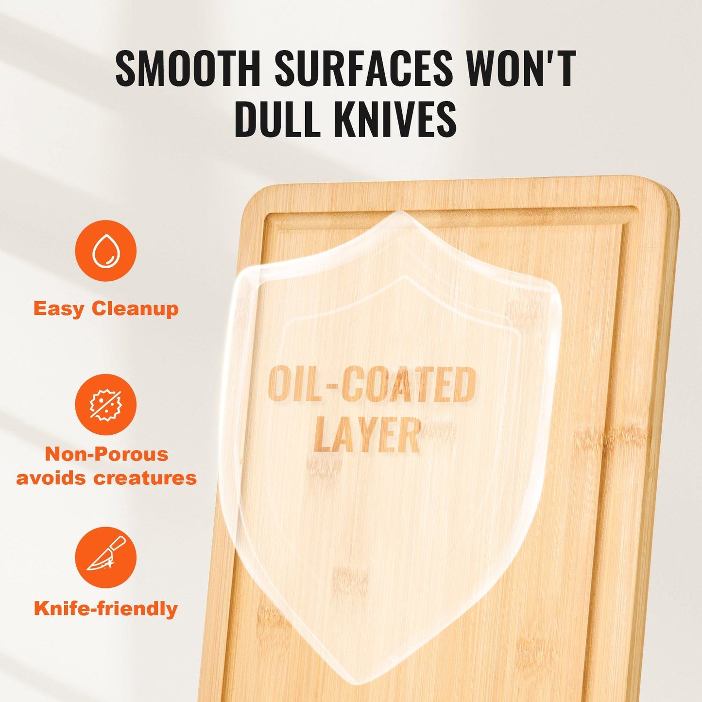 Cutting Board, 3 Pieces, Premium Versatile Bamboo Cutting Board with Food-Grade Oil and Juice Groove,Sturdy & Durable Chopping Board with Built-in Handle, Fit for Display, Chopping & Serving - KNM Sundry