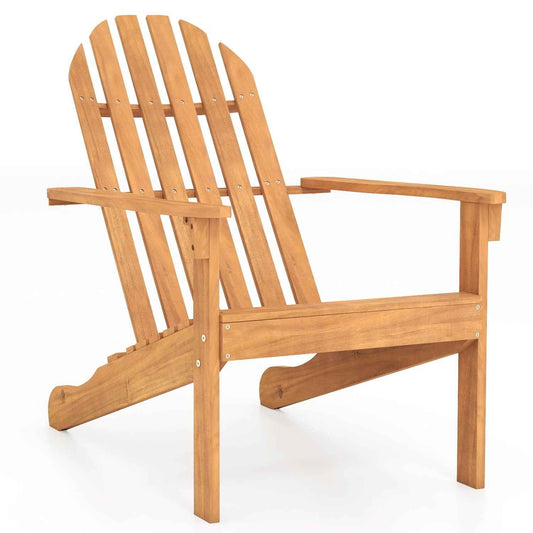 Acacia Wood Outdoor Adirondack Chair with Ergonomic Design
