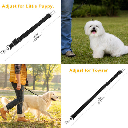 2Pcs Pet Dog Seat Belt Leash Adjustable Pet Dog Cat Safety Leads Harness - KNM Sundry