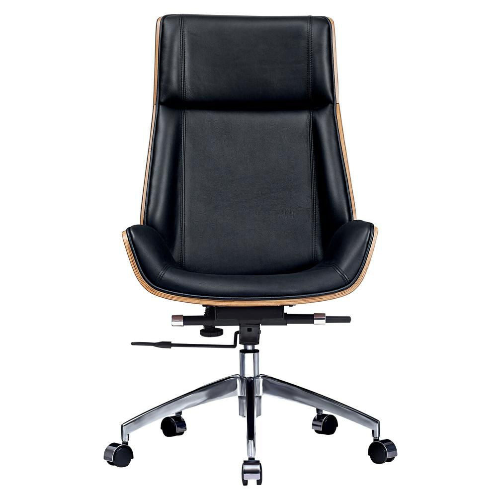 Genuine Leather Ergonomic Office Chair Boss Swivel Armless Seat Chair High Back - KNM Sundry