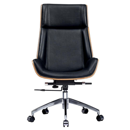 Genuine Leather Ergonomic Office Chair Boss Swivel Armless Seat Chair High Back - KNM Sundry