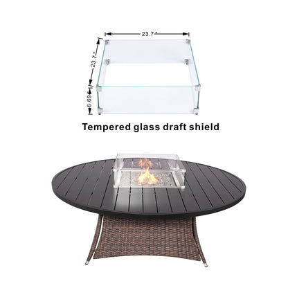 Direct Wicker Outdoor Rattan 50,000BTU Propane Gas Fire Pit Table (Table Only) - KNM Sundry