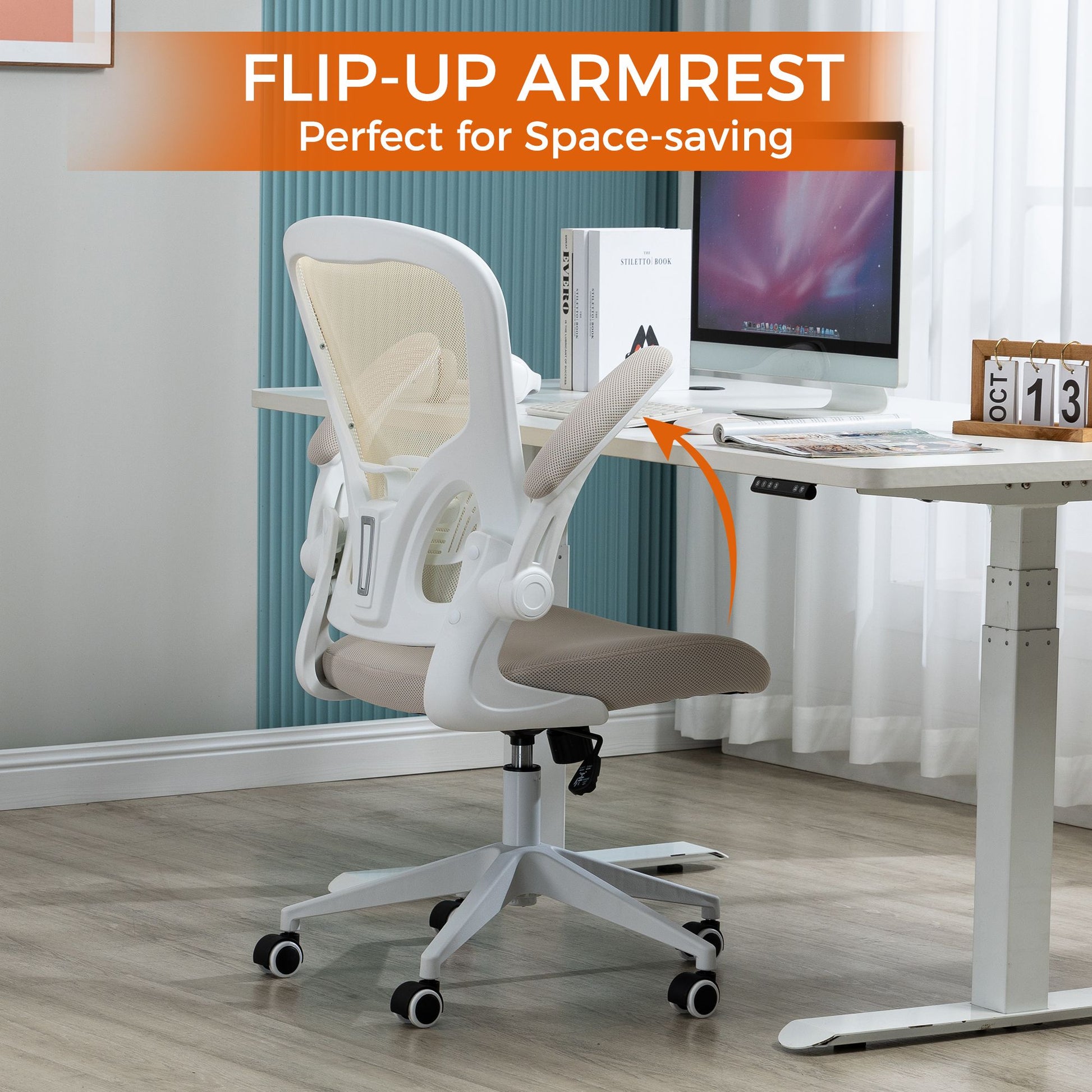 Ergonomic Mesh Office Chair with Breathable Back, Adjustable Height, Padded Seat & Armrests, 250 lbs Capacity, Modern Task Chair for Home Office & Workspace 8333 - KNM Sundry