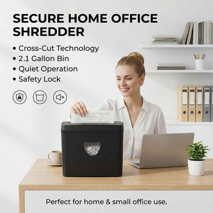 Paper Shredder for Home Use,5 Sheets Small Crosscut Paper Shredder,P-4 Security Level with 2.38-Gallon Basket, 4-Mode Design-Durable & Fast and Jam Proof for Home Office Utilization