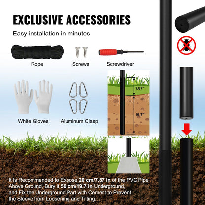 30FT Sectional Flag pole Kit, Heavy Duty Aluminum Alloy in Ground Flag poles for Outside, 3 Display Modes Flagpole with 3x5 American Flag, Professional Accessories, Black - KNM Sundry