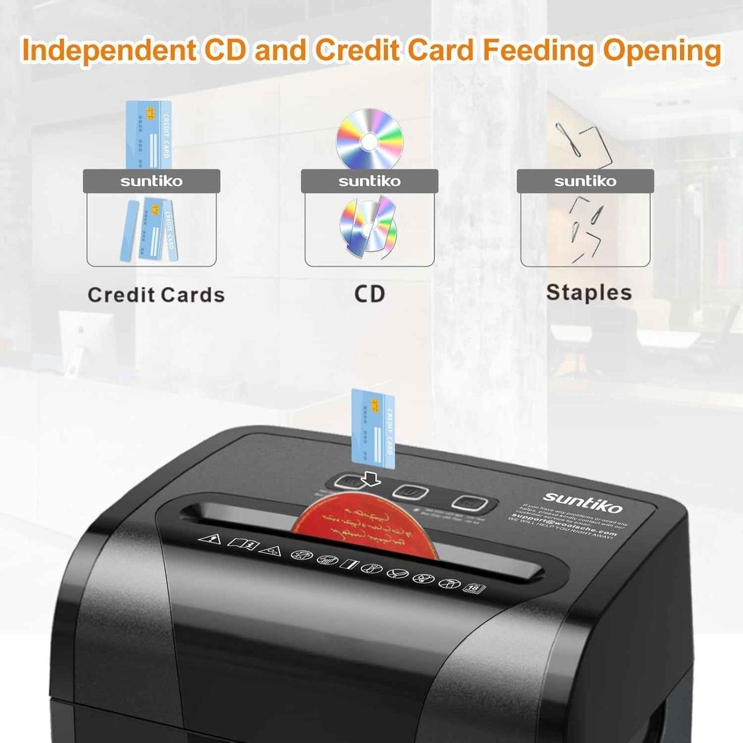 Woolsche Paper Shredder, 18-Sheet Cross Cut with 18 Liters Pull Out Bin, P-4 Security Level, Shred Paper and Credit Card, Durable&Fast with Auto Jam Proof System Shredder for Office
