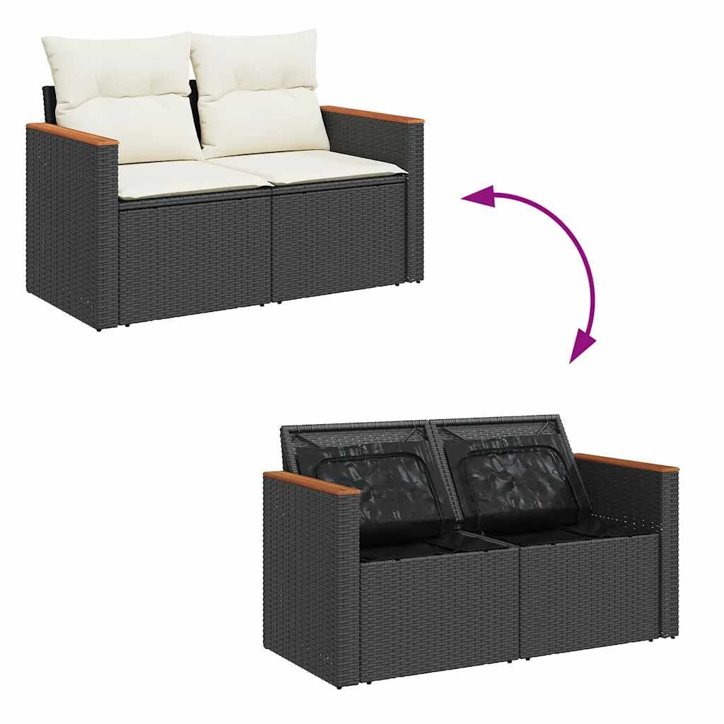 Garden Sofa Set Black - KNM Sundry