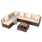 Pamapic Rattan Outdoor Sectional Couch Set (7 Pieces)