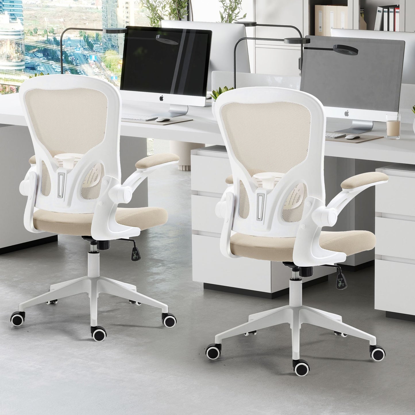Ergonomic Mesh Office Chair with Breathable Back, Adjustable Height, Padded Seat & Armrests, 250 lbs Capacity, Modern Task Chair for Home Office & Workspace 8333 - KNM Sundry