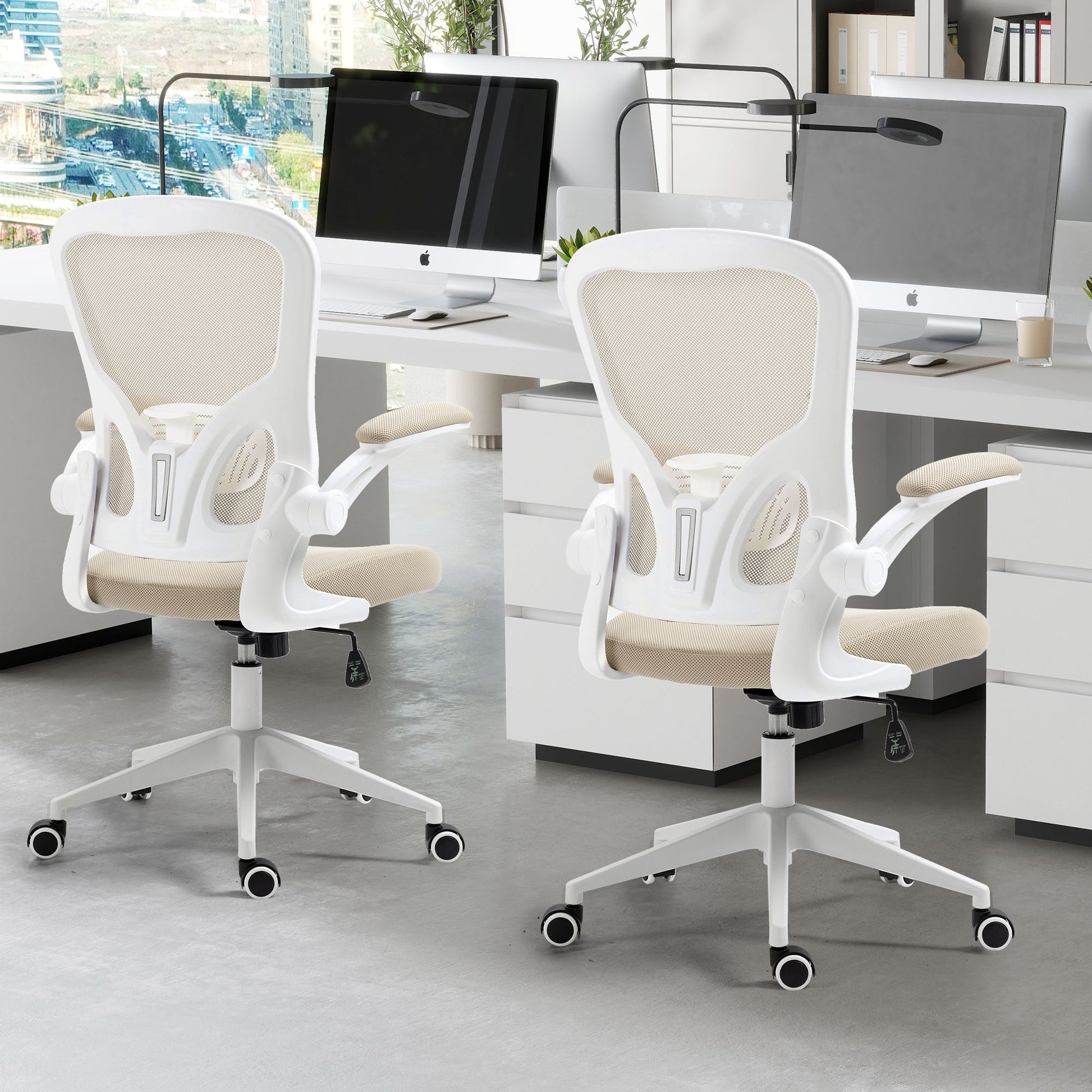 Ergonomic Mesh Office Chair with Breathable Back, Adjustable Height, Padded Seat & Armrests, 250 lbs Capacity, Modern Task Chair for Home Office & Workspace 8333 - KNM Sundry