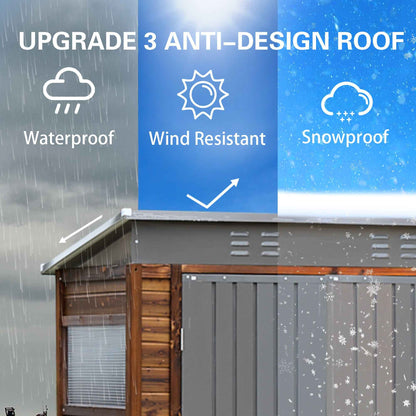 3*5FT Iron-Wood Combination Tool Shed – A Perfect Blend of Nature and Functionality