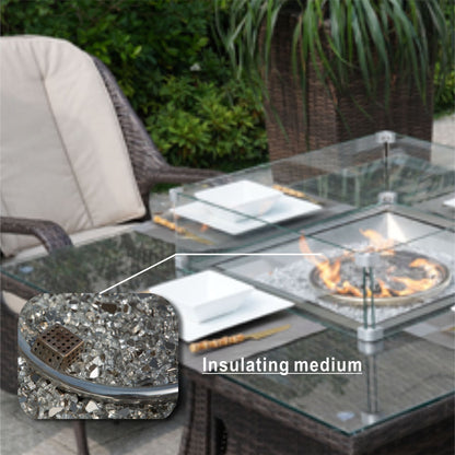 Direct Wicker Outdoor Rattan 50,000BTU Propane Gas Fire Pit Table (Table Only) - KNM Sundry
