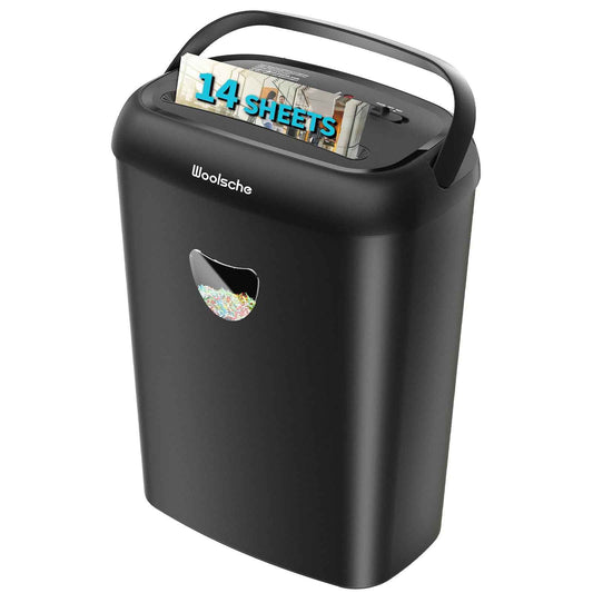 Paper Shredder, 14 Sheet Cross Cut, 6.6 Gallon Basket, P-4 Security Level, 3 Mode Design - Jam Proof Heavy Duty Shredder for Home and Office