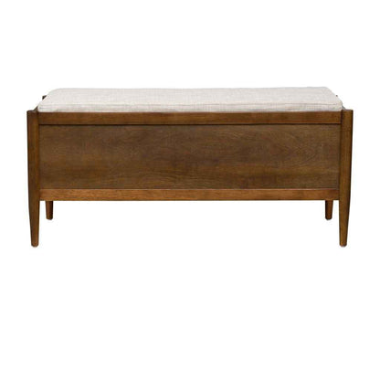 Accent Bench with Storage and Upholstered Cushion