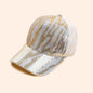 New zebra pattern sequin hat female cap Korean version fashion summer breathable baseball cap male ins tide personality