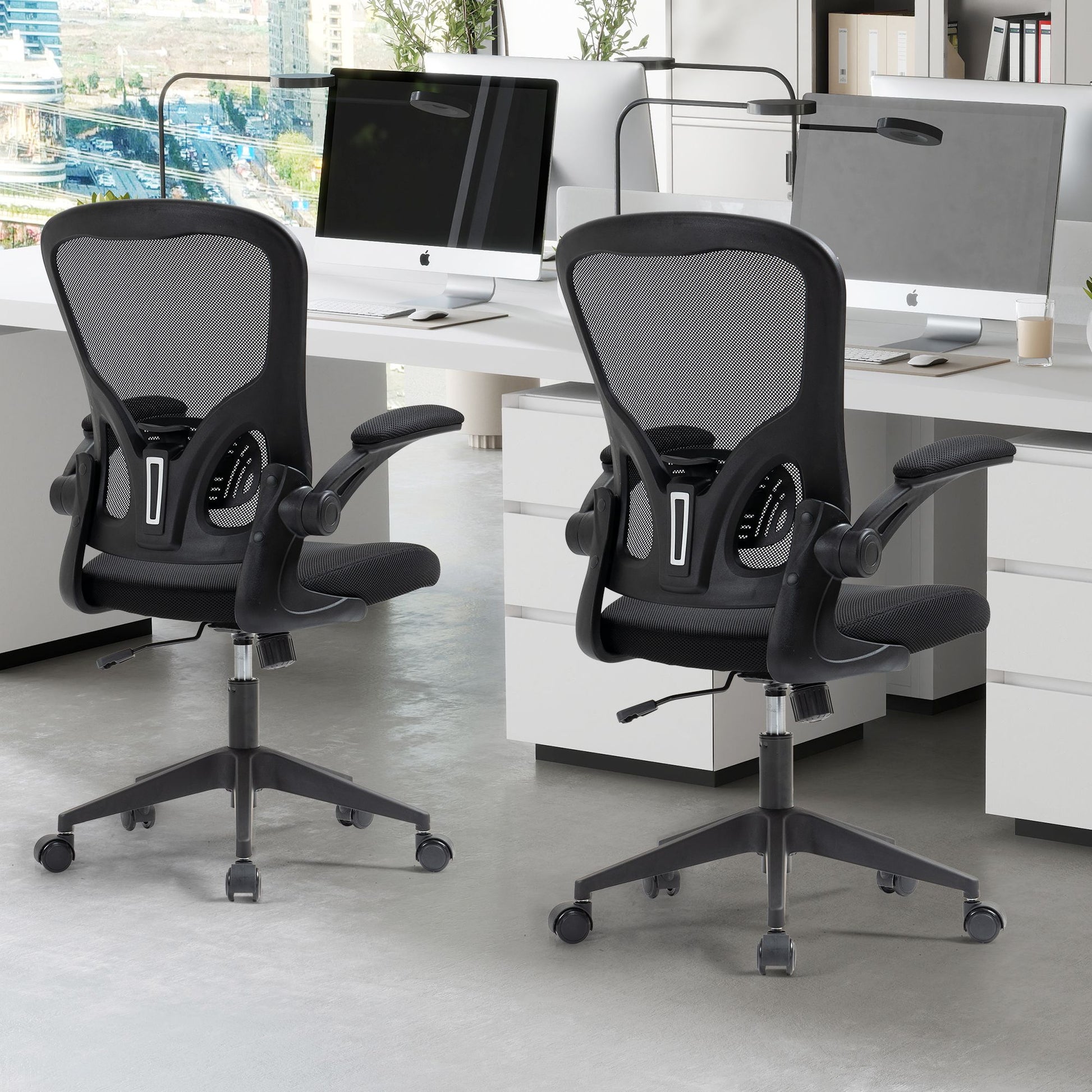 Ergonomic Mesh Office Chair with Breathable Back, Adjustable Height, Padded Seat & Armrests, 250 lbs Capacity, Modern Task Chair for Home Office & Workspace 8333 - KNM Sundry
