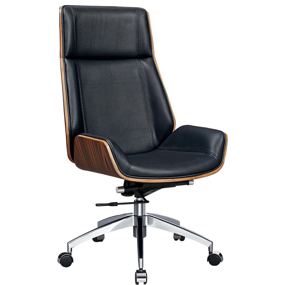 Genuine Leather Ergonomic Office Chair Boss Swivel Armless Seat Chair High Back - KNM Sundry