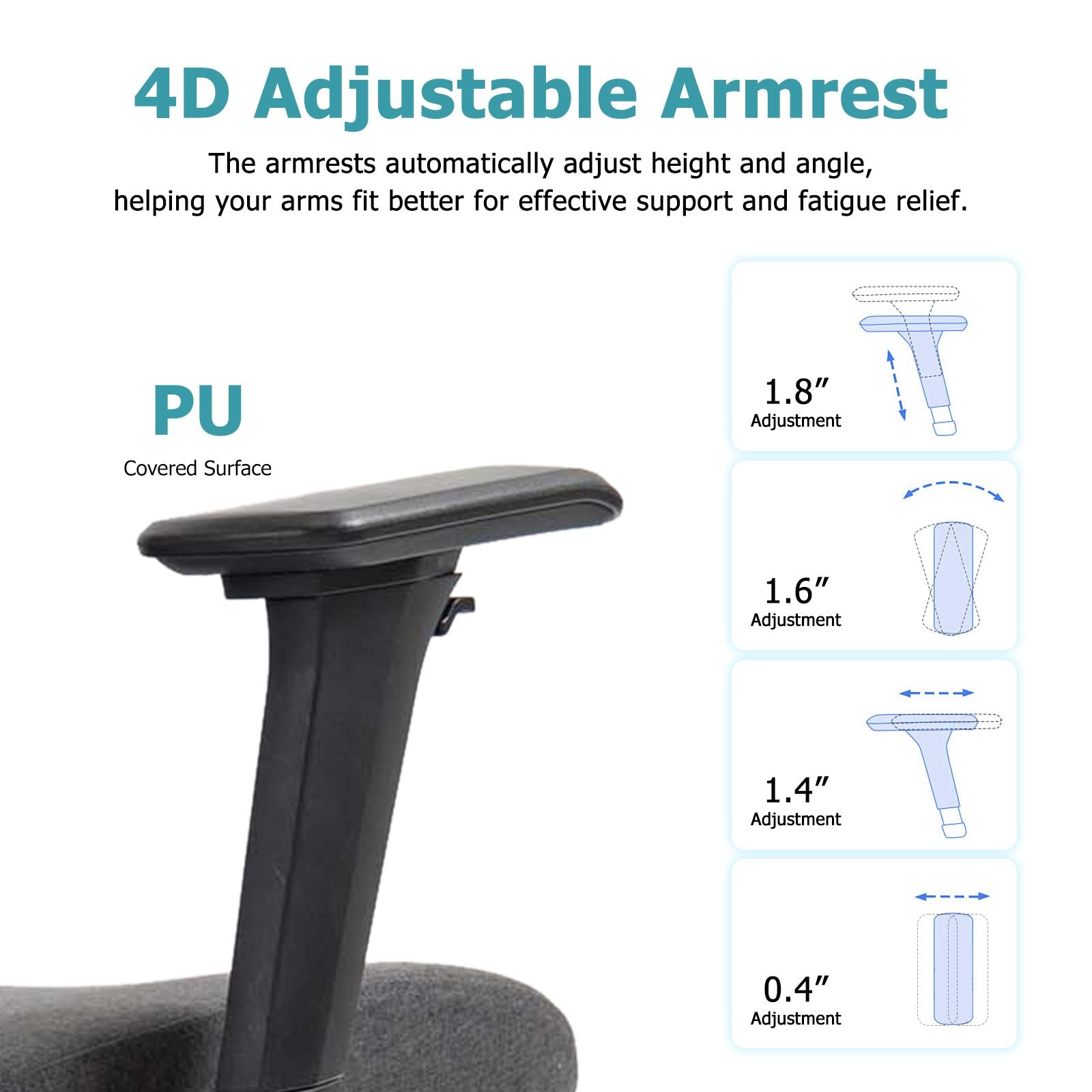 Ergonomic Mesh Office Chair with Adjustable Headrest and Lumbar Support, Breathable Back Design for Home and Office Use 8322H - KNM Sundry