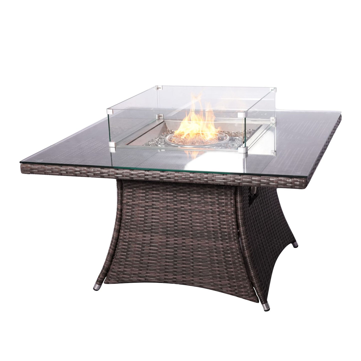 Direct Wicker Outdoor Rattan 50,000BTU Propane Gas Fire Pit Table (Table Only) - KNM Sundry