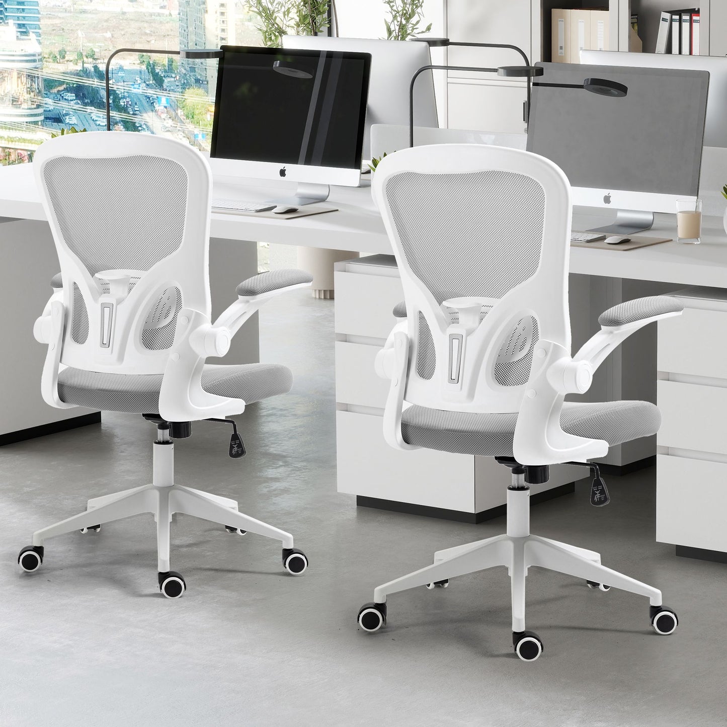 Ergonomic Mesh Office Chair with Breathable Back, Adjustable Height, Padded Seat & Armrests, 250 lbs Capacity, Modern Task Chair for Home Office & Workspace 8333 - KNM Sundry