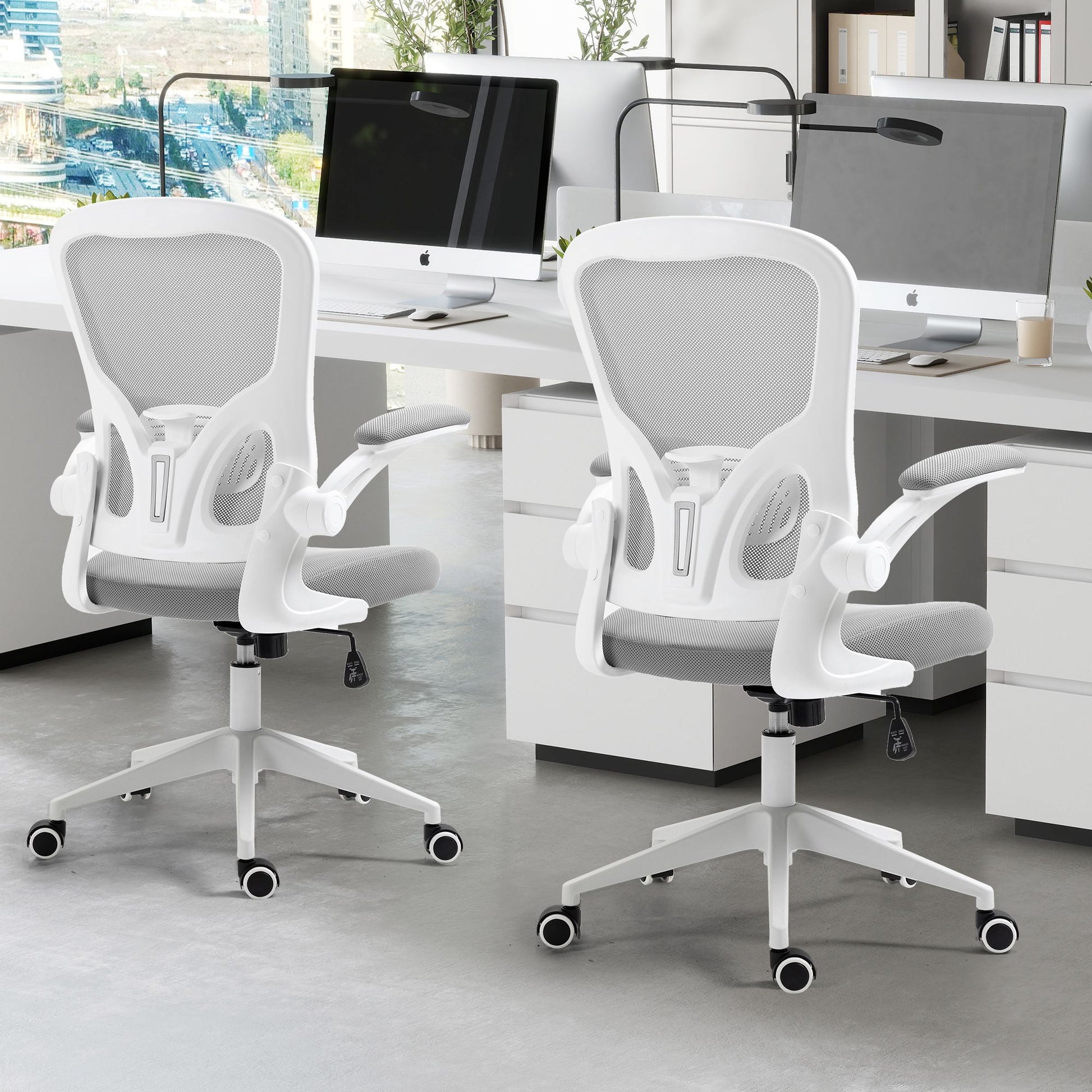 Ergonomic Mesh Office Chair with Breathable Back, Adjustable Height, Padded Seat & Armrests, 250 lbs Capacity, Modern Task Chair for Home Office & Workspace 8333 - KNM Sundry