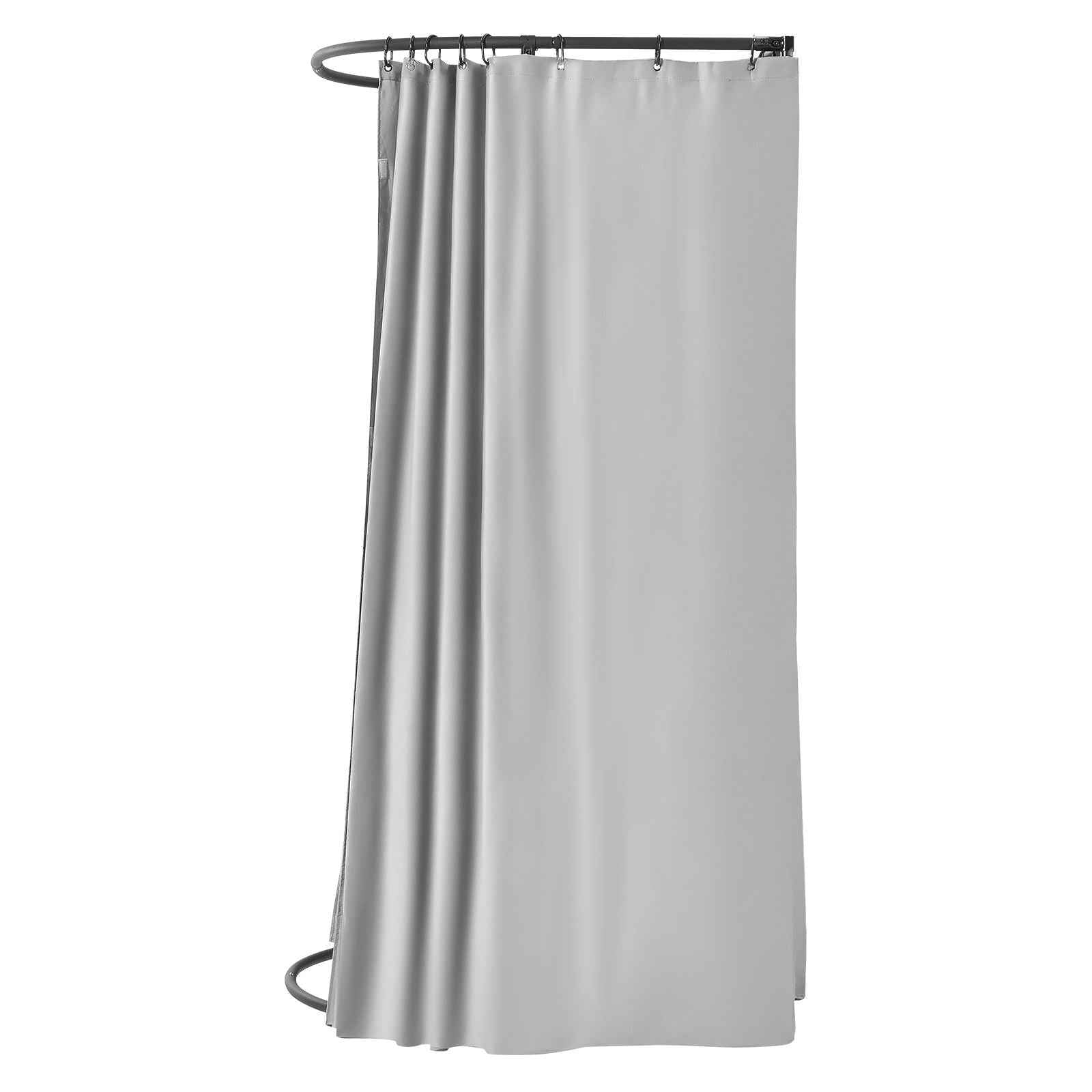 Fitting Room, Dressing Room with Thick Polyester Curtains, Privacy Space with Shading Curtain and a Hook, for Boutique, Mall, Tailor's Store & Outdoor 39 x 37 x 79 in (Black and Gray-White)