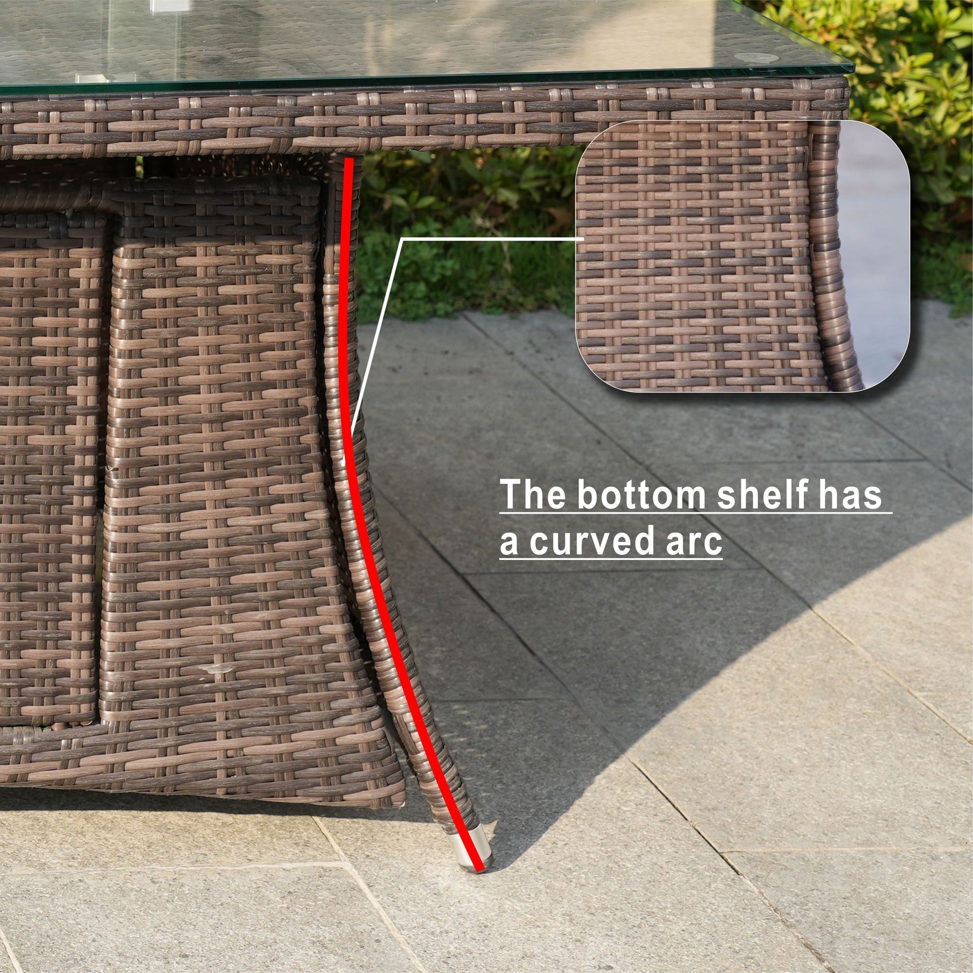 Direct Wicker Outdoor Rattan 50,000BTU Propane Gas Fire Pit Table (Table Only) - KNM Sundry