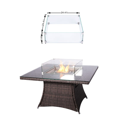 Direct Wicker Outdoor Rattan 50,000BTU Propane Gas Fire Pit Table (Table Only) - KNM Sundry