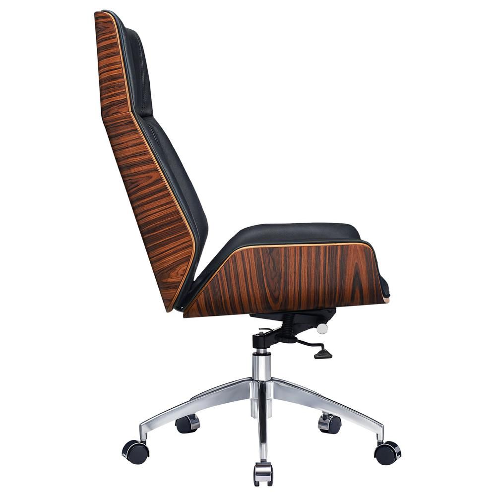 Genuine Leather Ergonomic Office Chair Boss Swivel Armless Seat Chair High Back - KNM Sundry