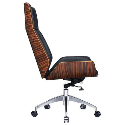 Genuine Leather Ergonomic Office Chair Boss Swivel Armless Seat Chair High Back - KNM Sundry