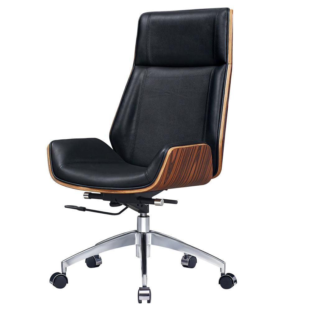 Genuine Leather Ergonomic Office Chair Boss Swivel Armless Seat Chair High Back - KNM Sundry