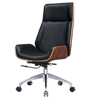 Genuine Leather Ergonomic Office Chair Boss Swivel Armless Seat Chair High Back - KNM Sundry
