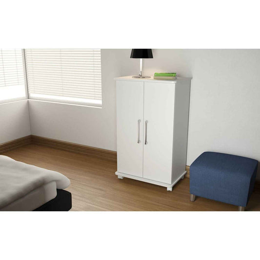 Manhattan Comfort Innovative Catalonia Mobile Shoe Closet 2.0 with 6 Shelves in White