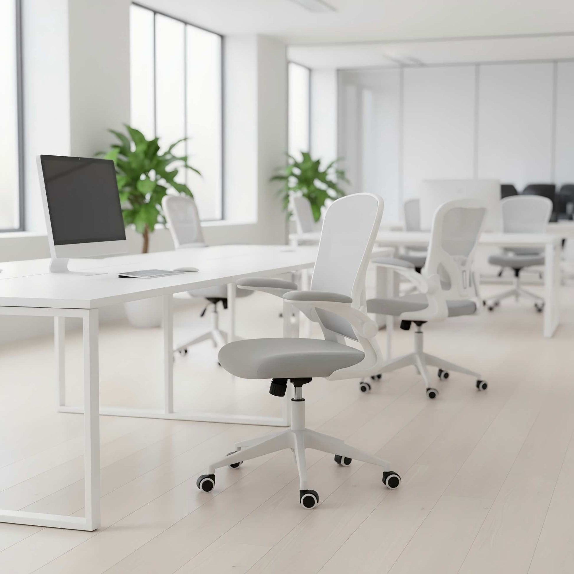 Ergonomic Mesh Office Chair with Breathable Back, Adjustable Height, Padded Seat & Armrests, 250 lbs Capacity, Modern Task Chair for Home Office & Workspace 8333 - KNM Sundry