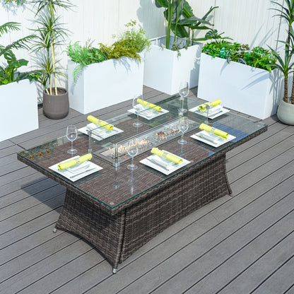 Direct Wicker Outdoor Rattan 50,000BTU Propane Gas Fire Pit Table (Table Only) - KNM Sundry