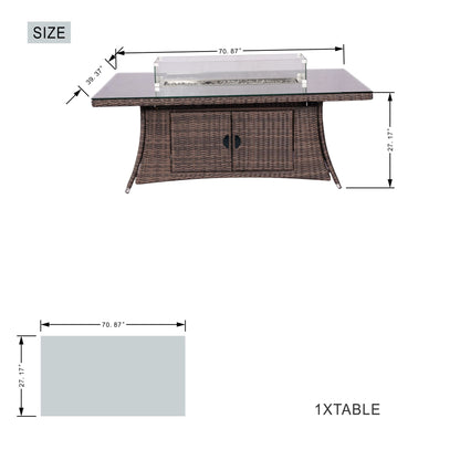 Direct Wicker Outdoor Rattan 50,000BTU Propane Gas Fire Pit Table (Table Only) - KNM Sundry