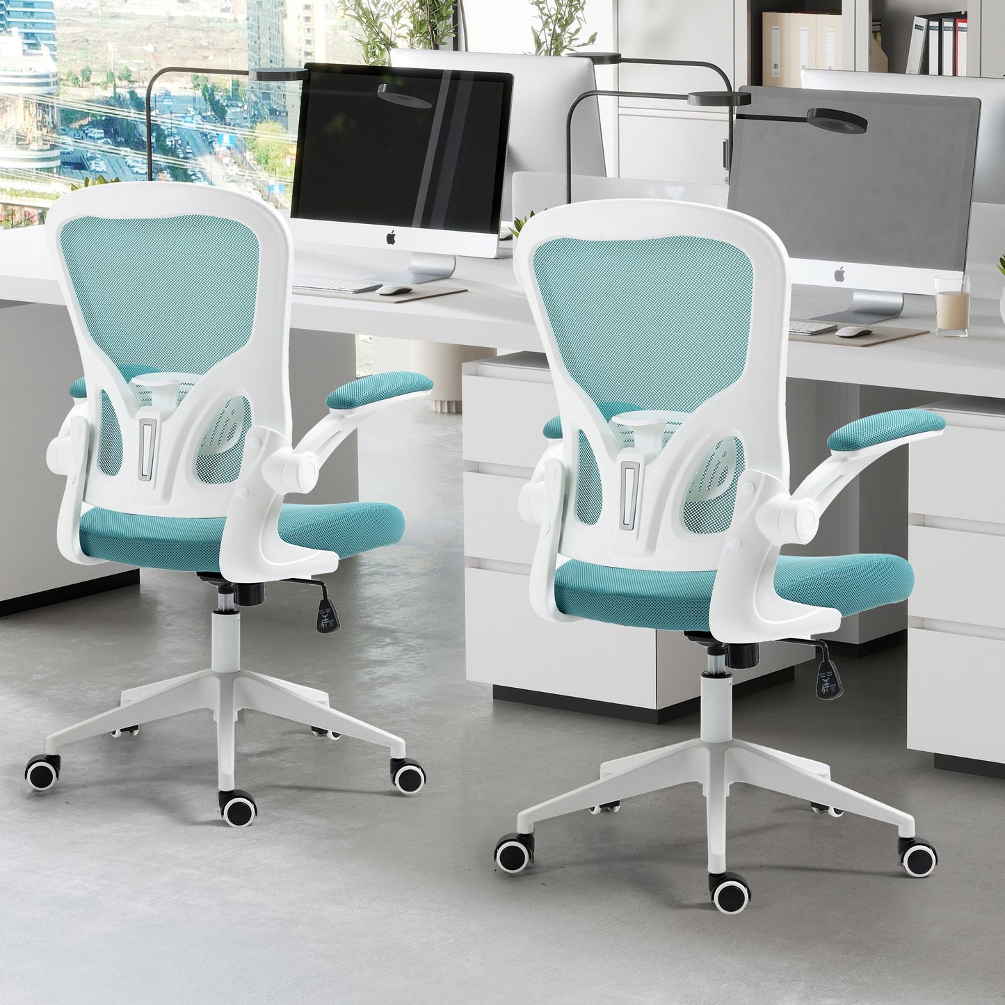 Ergonomic Mesh Office Chair with Breathable Back, Adjustable Height, Padded Seat & Armrests, 250 lbs Capacity, Modern Task Chair for Home Office & Workspace 8333 - KNM Sundry