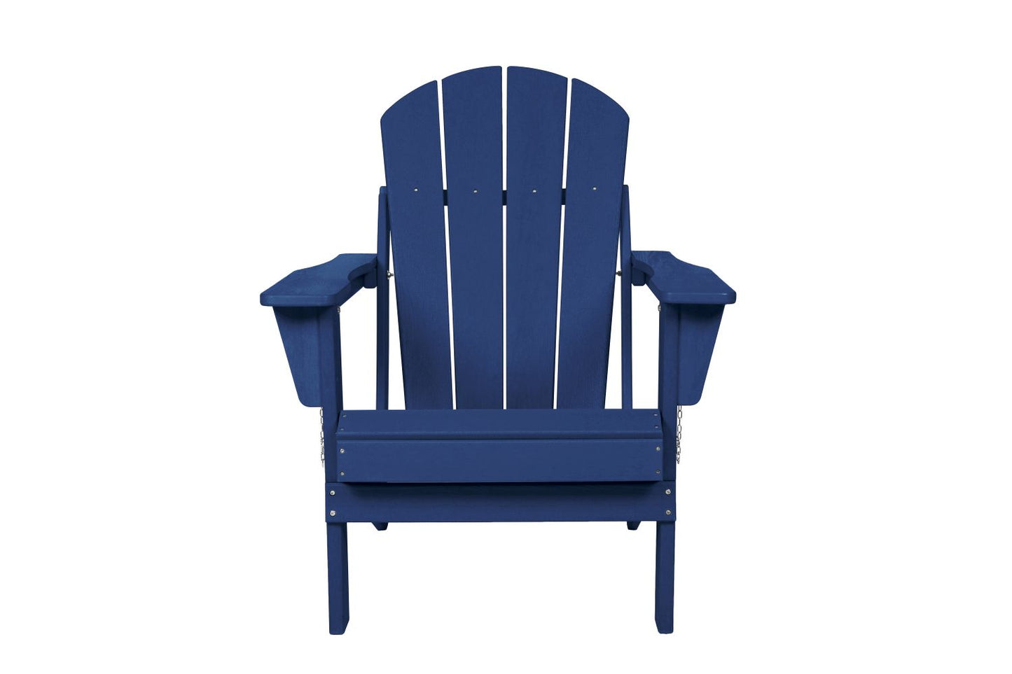 Folding Adirondack Chair with Side Table, 3-Piece Adirondack Chair Set with Wood Texture, Navy Blue(includes 2 Chairs and 1 Table) - KNM Sundry