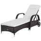 Outsunny Adjustable Wicker Sun Lounger Outdoor Recliner Chair Garden